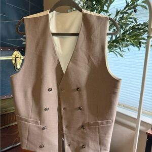 Classic Tan Double-Breasted Men's Vest